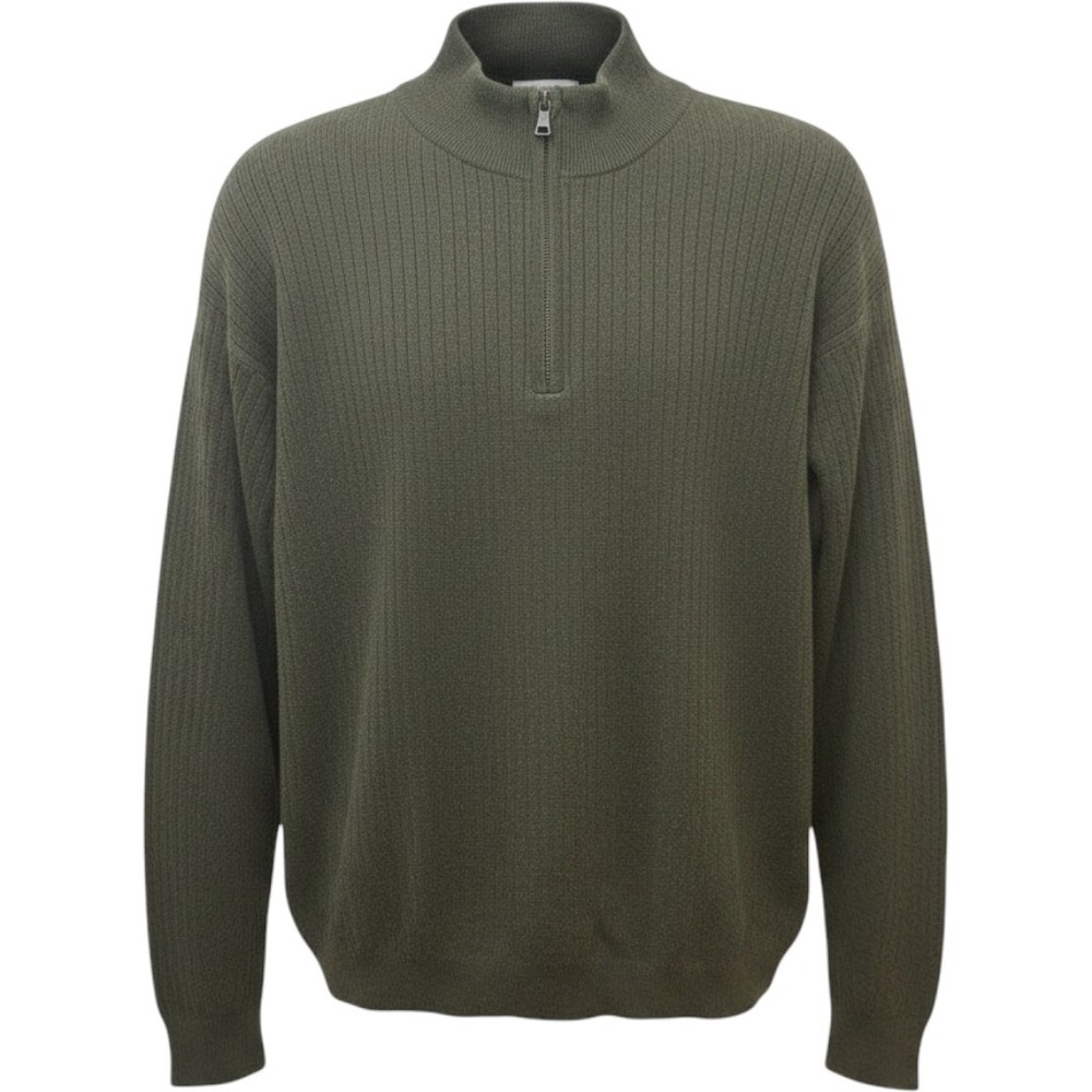 Cutter & Buck Sweater Sz XL 1/4 Zip Ribbed Dadcore Grandpacore Business Casual